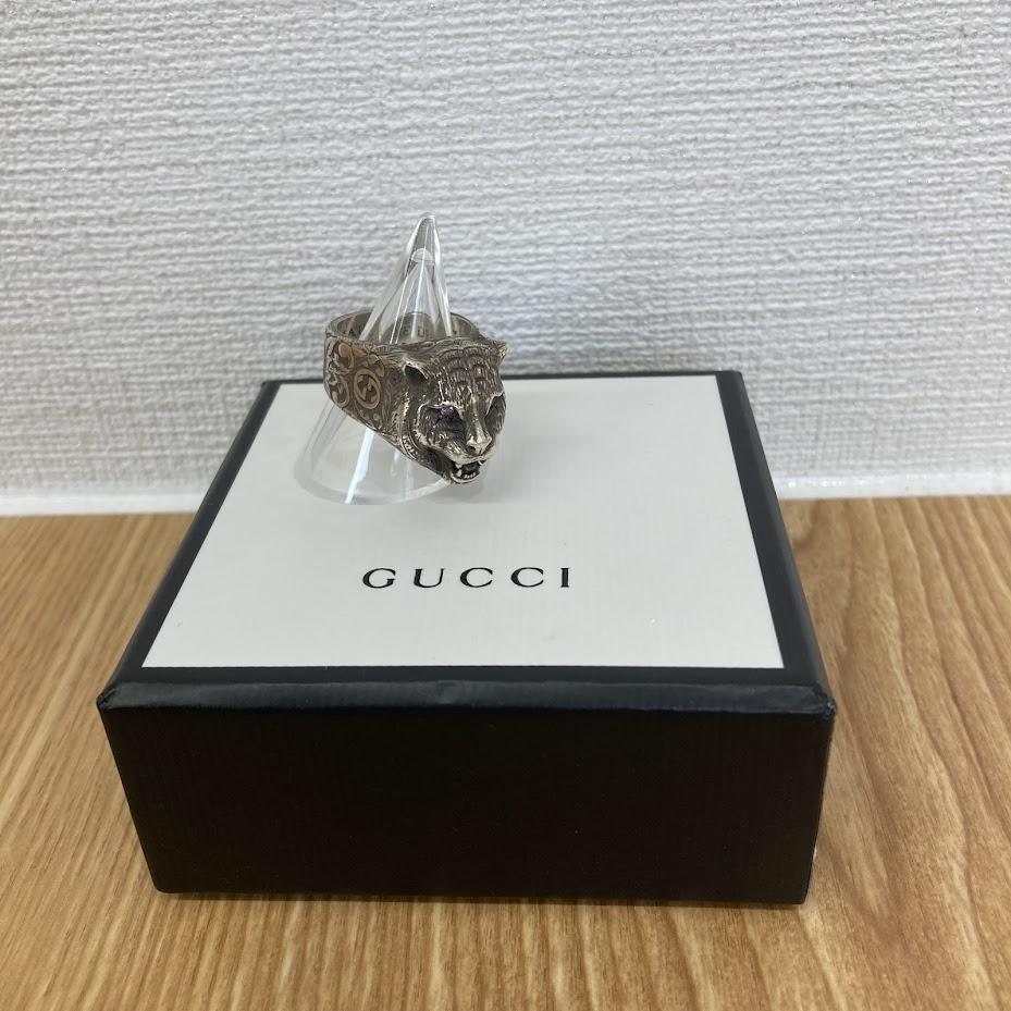 グッチ ガーデン キャットヘッド リング シルバー 455327