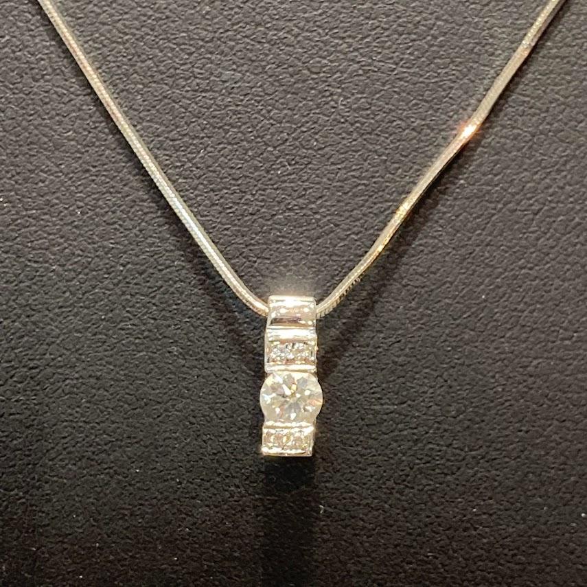 K18WG ダイヤモンドネックレス D0.3ct 5.14G