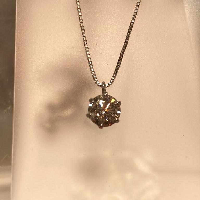 Pt850 D0.5 ct ダイヤモンドネックレス 1.64g