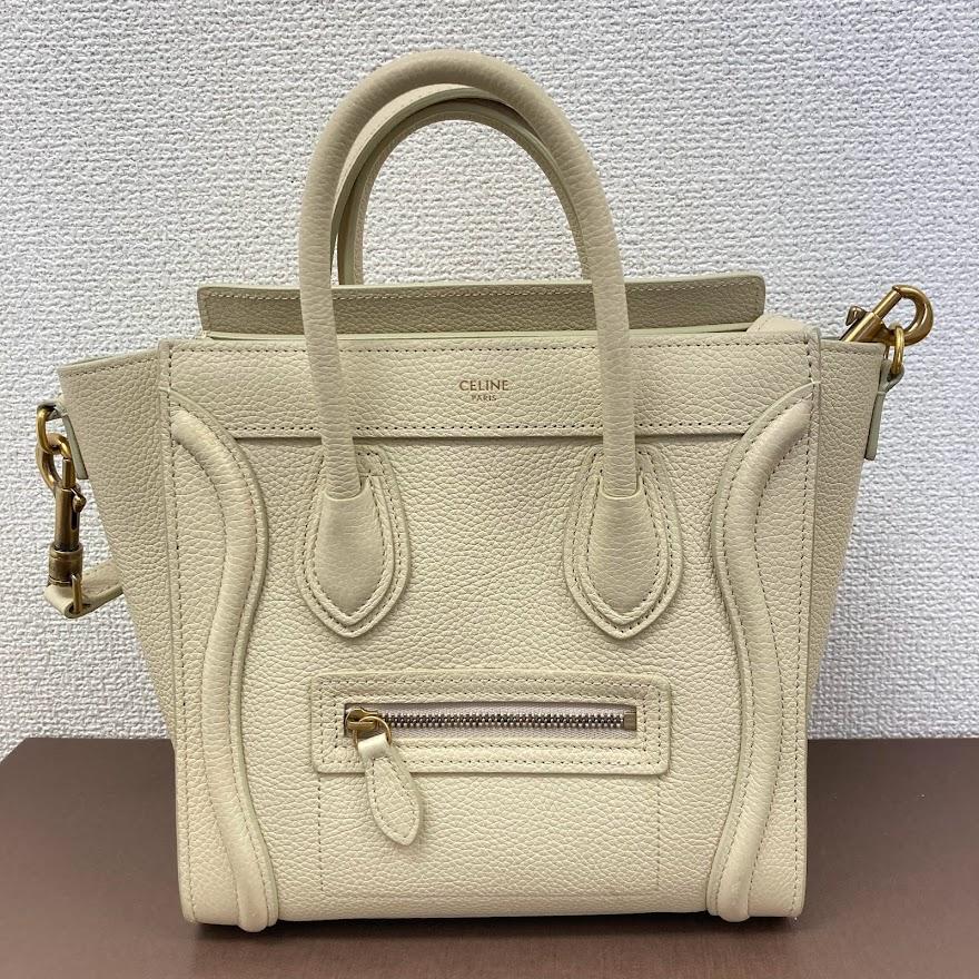 CELINE　セリーヌ　ラゲージ ナノ  ドラムドカーフスキン 　バッグ