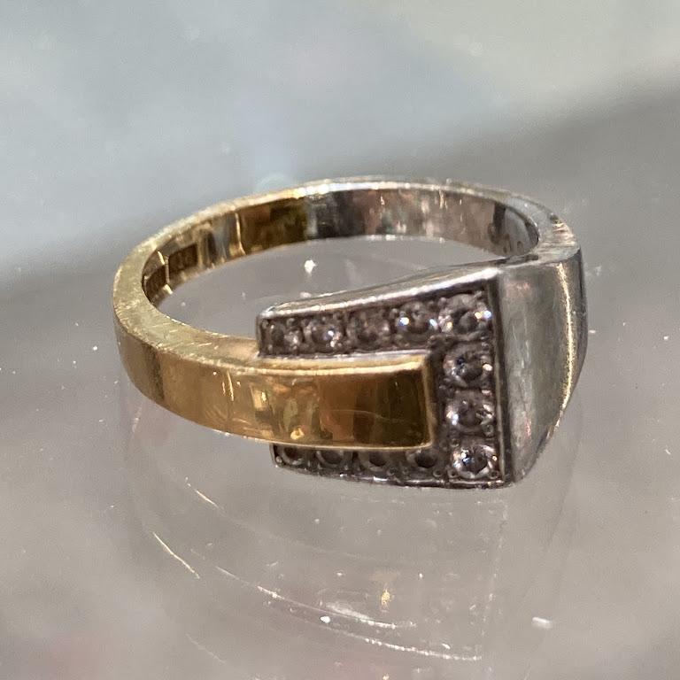K18 /PT900 コンビリング 5.45g 0.19ct