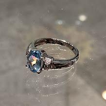 Pt1000 アクアマリン リング 6.17g 1.41ct D0.07ct 12号