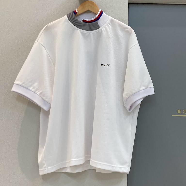 kolor カラー 22SS PIQUE SS CREW T SHIRT カットソー ハイネック プルオーバー 鹿の子 トリコロール 半袖 3 L 白 ホワイト