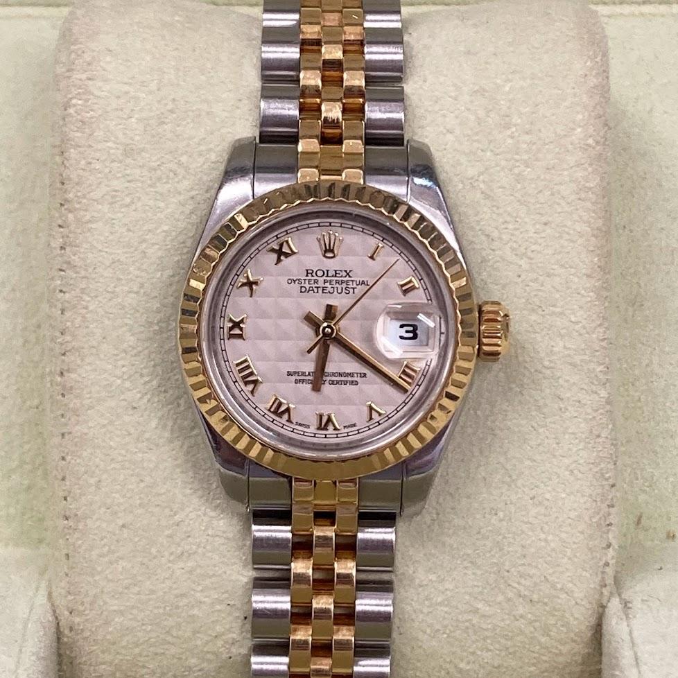 ROLEX レディース デイトジャスト ピラミッド文字盤