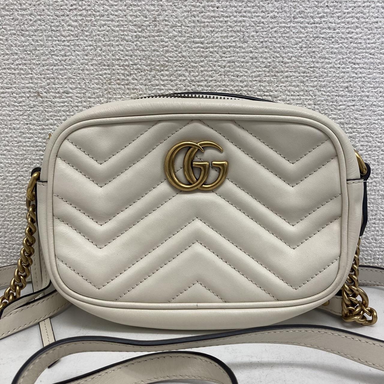 GUCCI　グッチ GGマーモント キルティング チェーンバッグ　