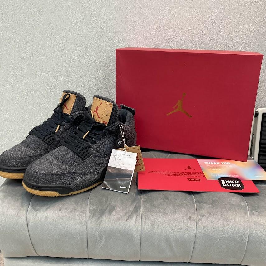 NIKE×LEVI'S ナイキ リーバイス AO2571-001 AIR JORDAN4 エアジョーダン RETRO NGR US10.5 28.5cm ブラック シューキーパー付
