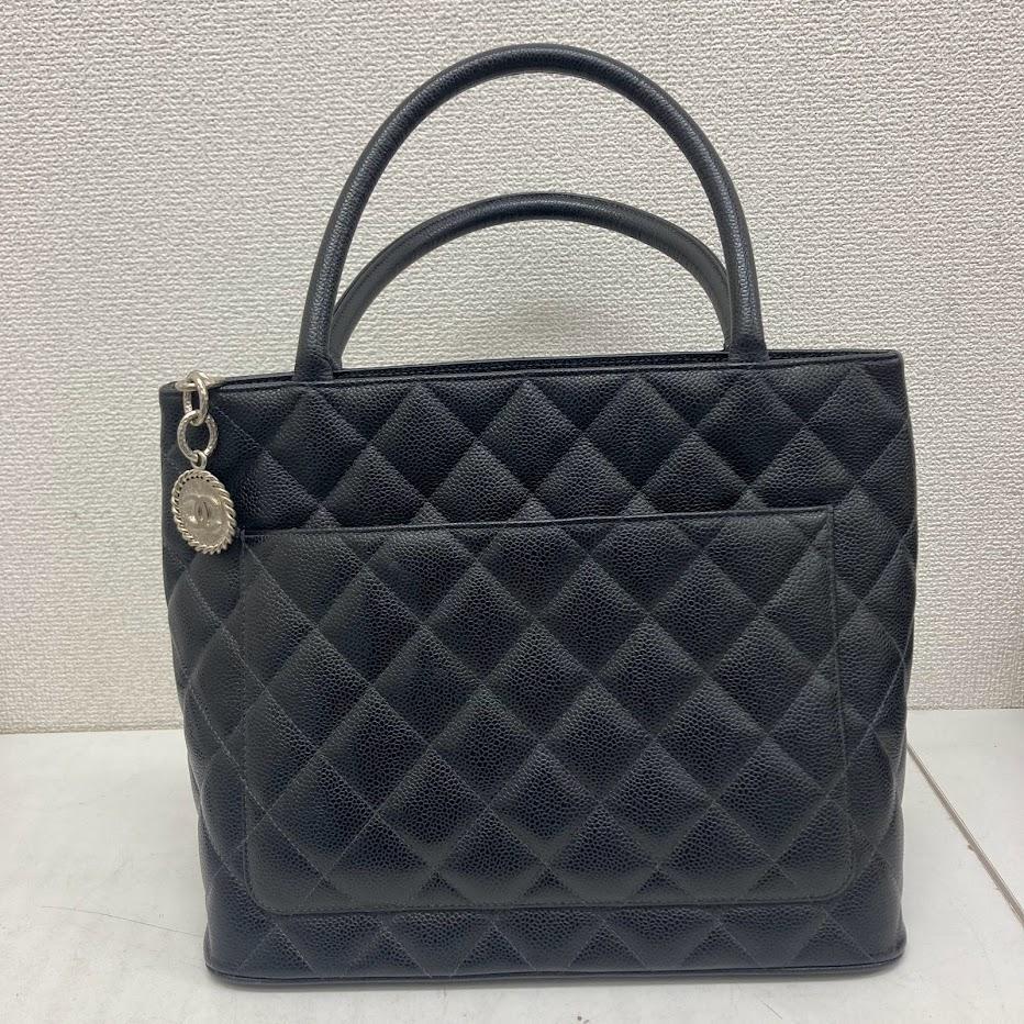 シャネル復刻トート キャビアスキン シルバー金具 a1804