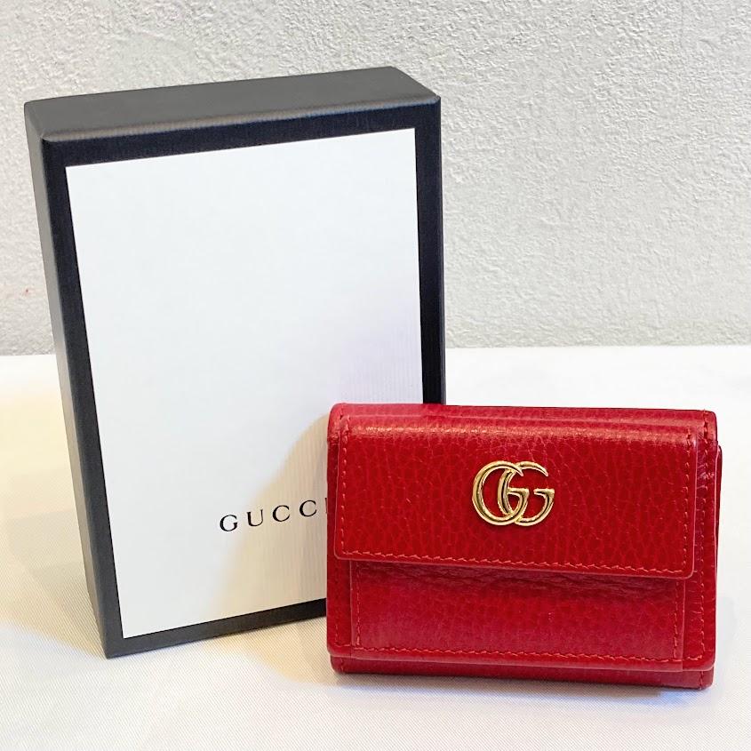 グッチ GGマーモンド レザー 三つ折り財布