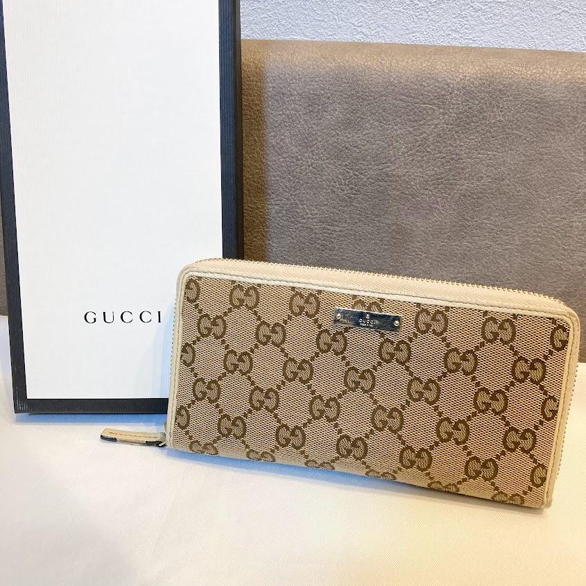 グッチ GGキャンバス ラウンドファスナー 長財布