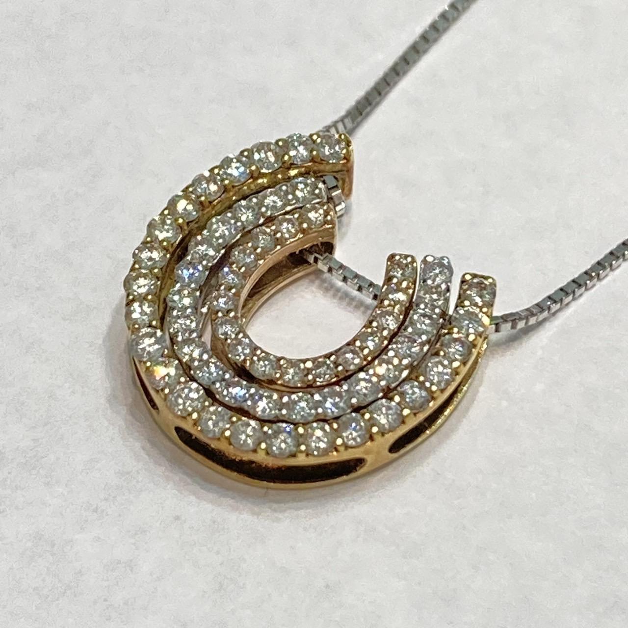 K18WG K18 D0.60ct ペンダントネックレス