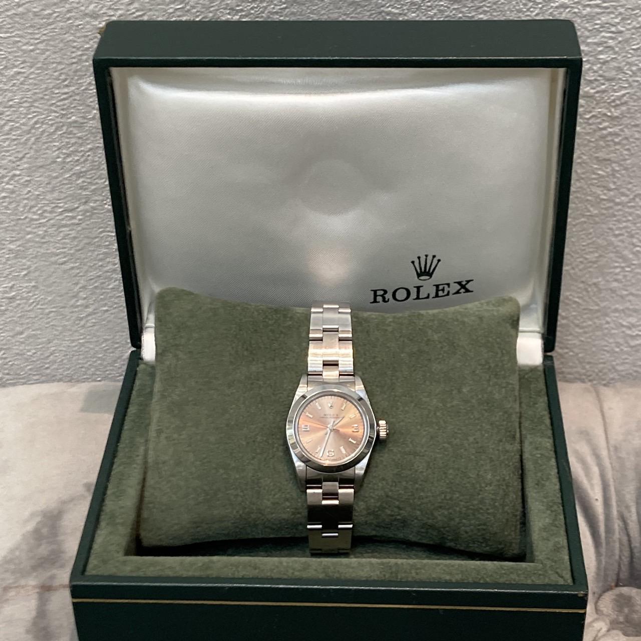 ロレックス ROLEX 67180 オイスターパーペチュアル ピンク文字盤 A番 自動巻 