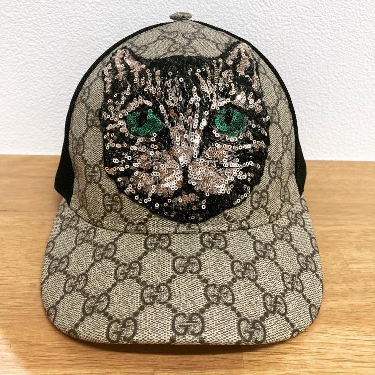 未使用グッチ GGスプリームキャットモチーフキャップ 426887