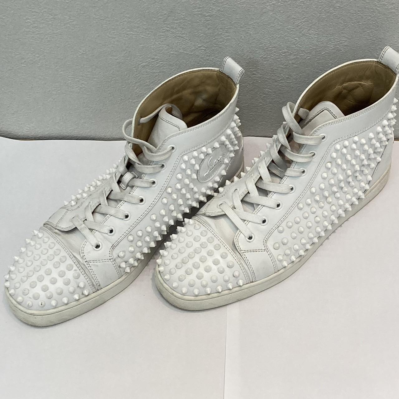  Christian Louboutin クリスチャンルブタン Louis Spikes ハイカットスニーカー スタッズ 43 1/2 ホワイト 