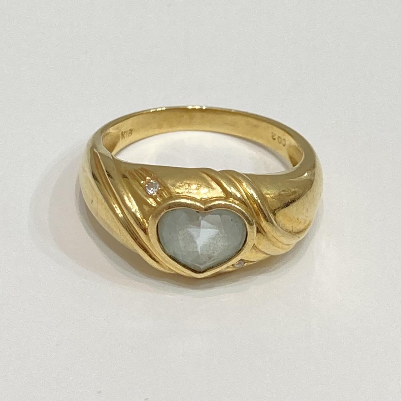 K18 D0.03ct ハート石付き リング 5.03g