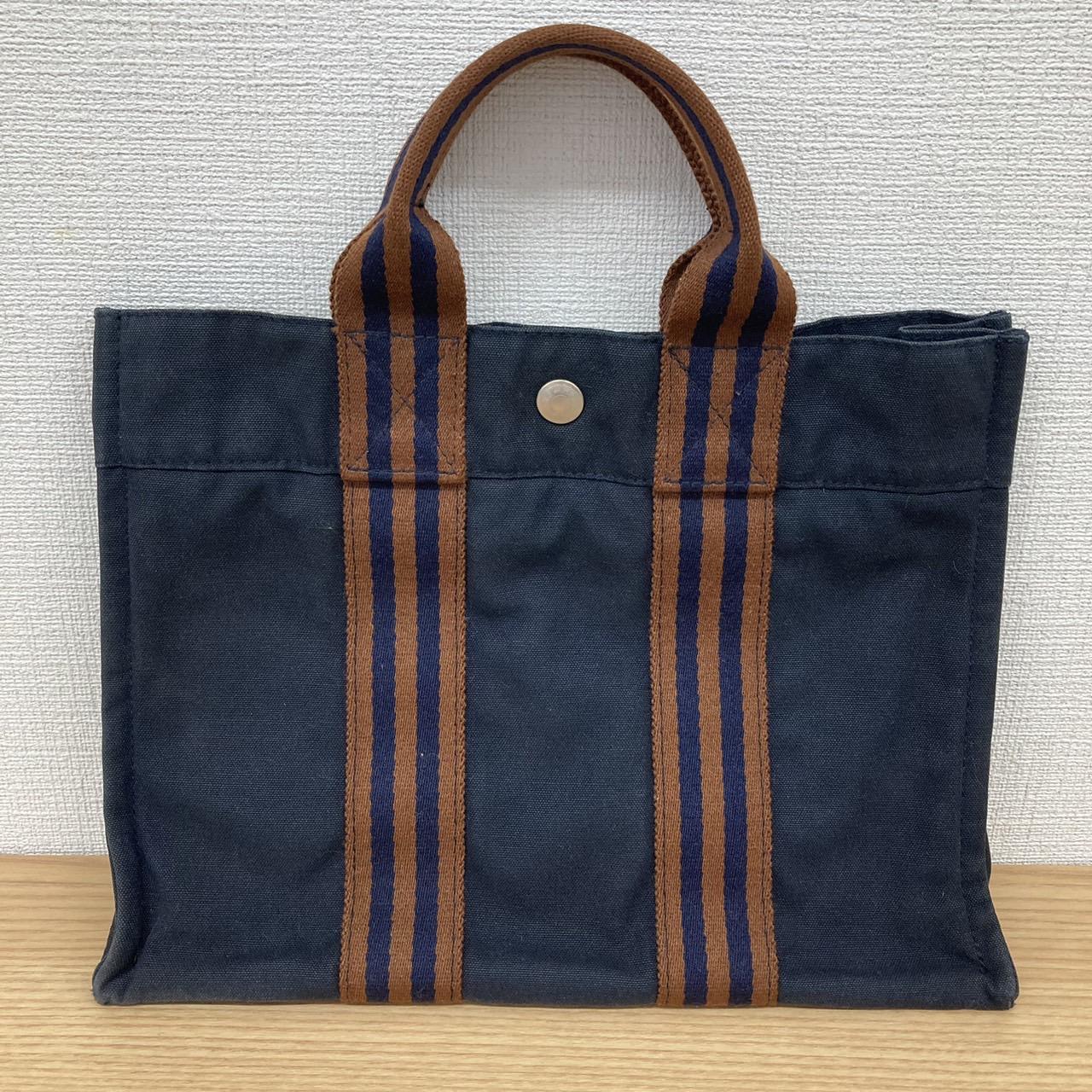 エルメス フールトゥPM ネイビー ブラウン