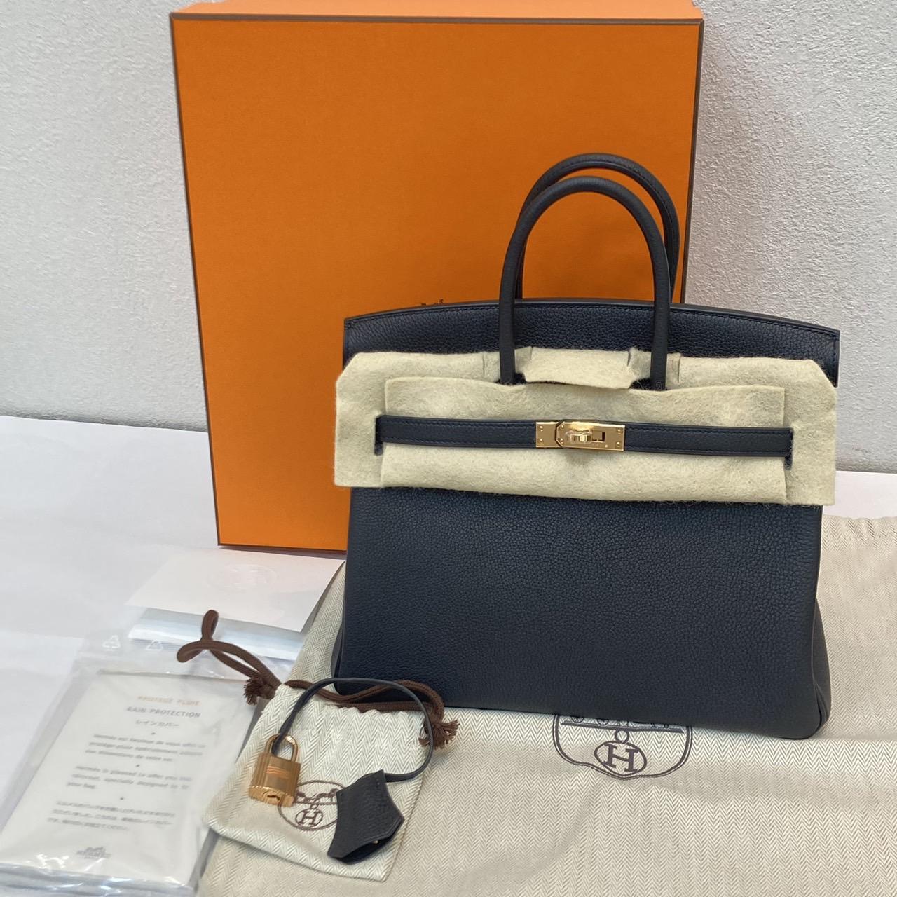 HERMES エルメス バーキン25 トゴ ゴールド金具 ノワール U刻印