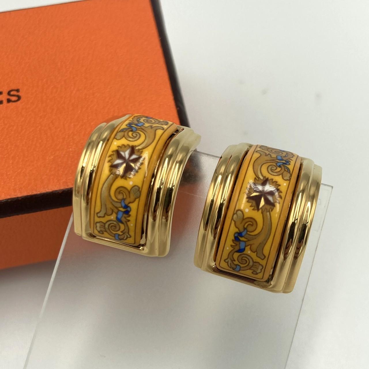 HERMES エルメス 七宝 エマイユ イヤリング