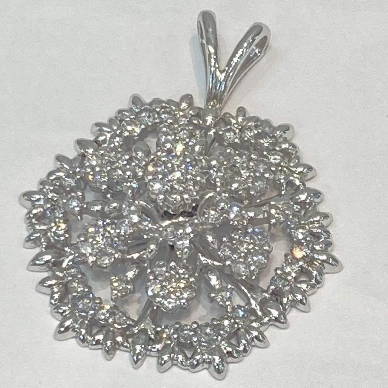 K18WG スイングダイヤモンド ペンダントトプ 2.4ct 14.32g