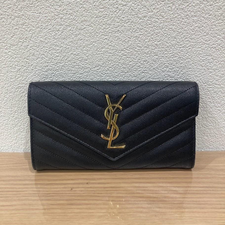 YSL 長財布 黒×金