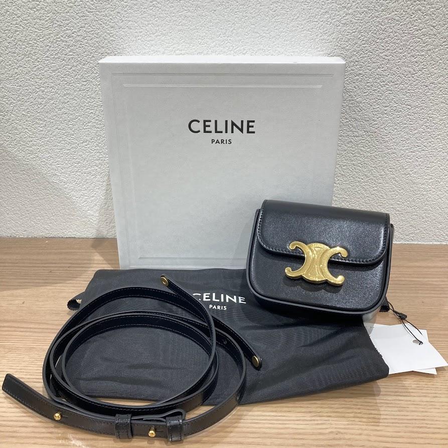 CELINE　トリオンフ　ミニショルダーバッグ　ブラック