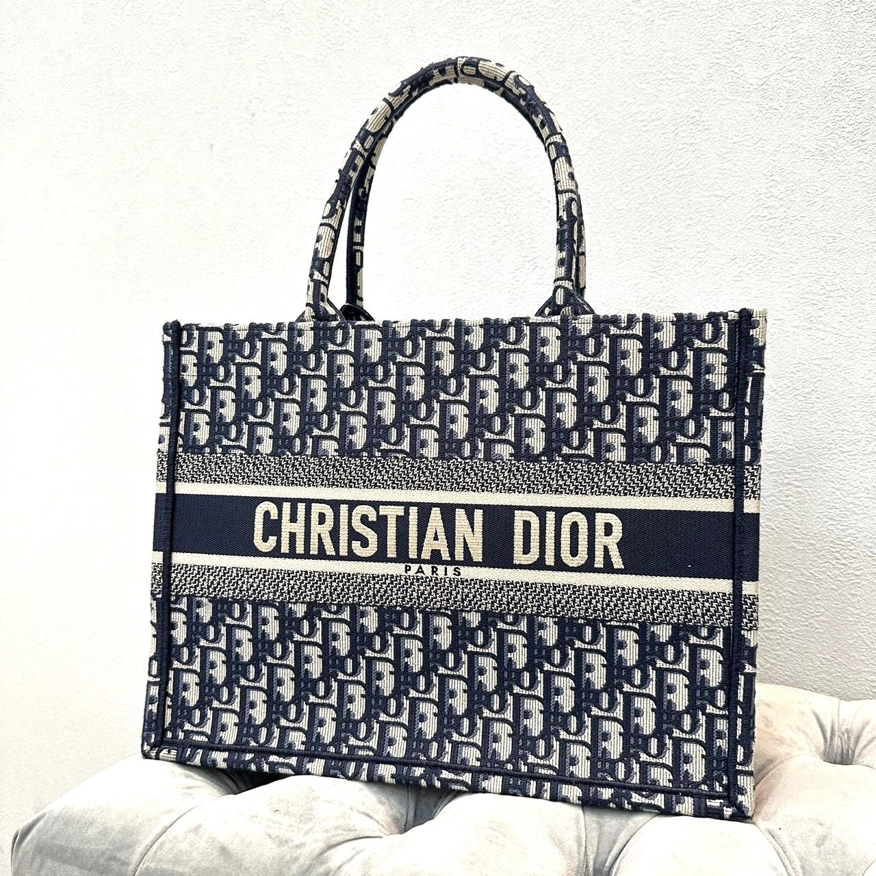Christian Dior クリスチャンディオール ブックトート キャンバス ミディアム ネイビー