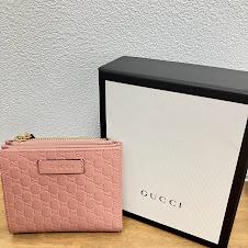 GUCCI　シマレザー　コンパクトウォレット