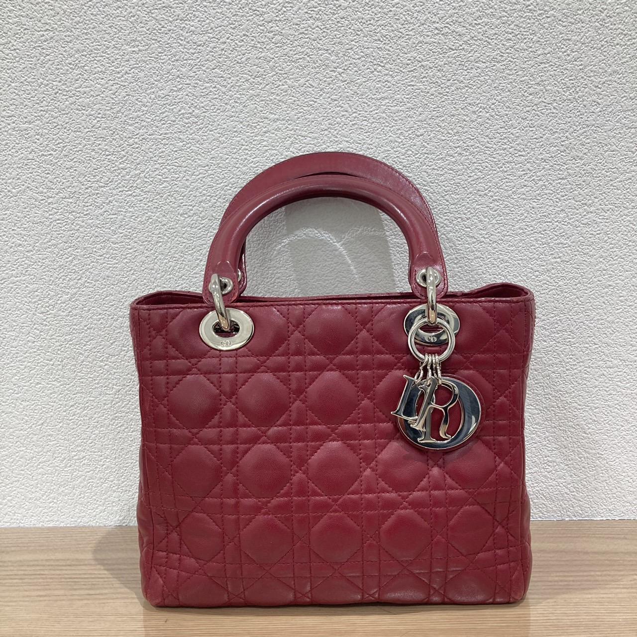 レディディオール カナージュ ラムスキン 2WAY ハンドバッグ