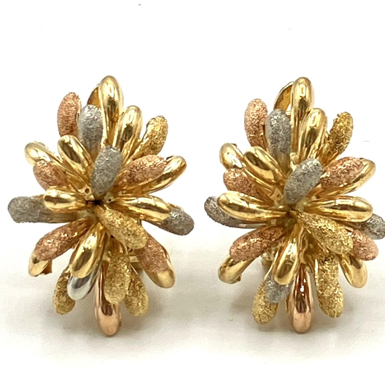 K18 3色カラーゴールド ピアス 総重量 14.64g