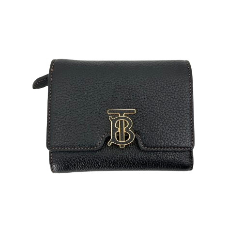 BURBERRY 8049217 三つ折り財布 ブラック レザー