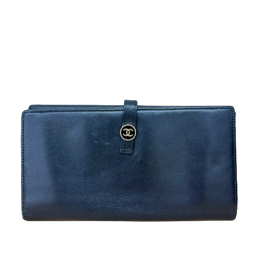 CHANEL シャネル ココボタン 長財布 ブラック レザー 8番
