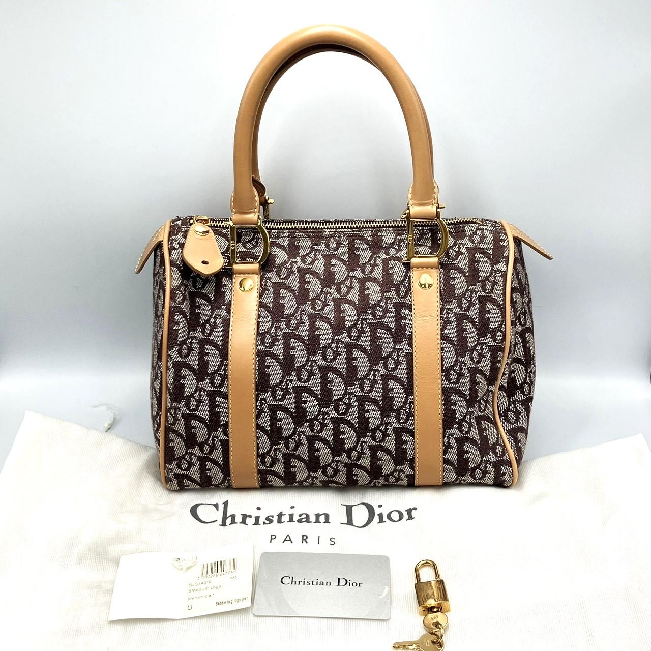 ChristianDior クリスチャンディオール トロッター ミニボストン PZ1002 キャンバス×レザー ブラウン