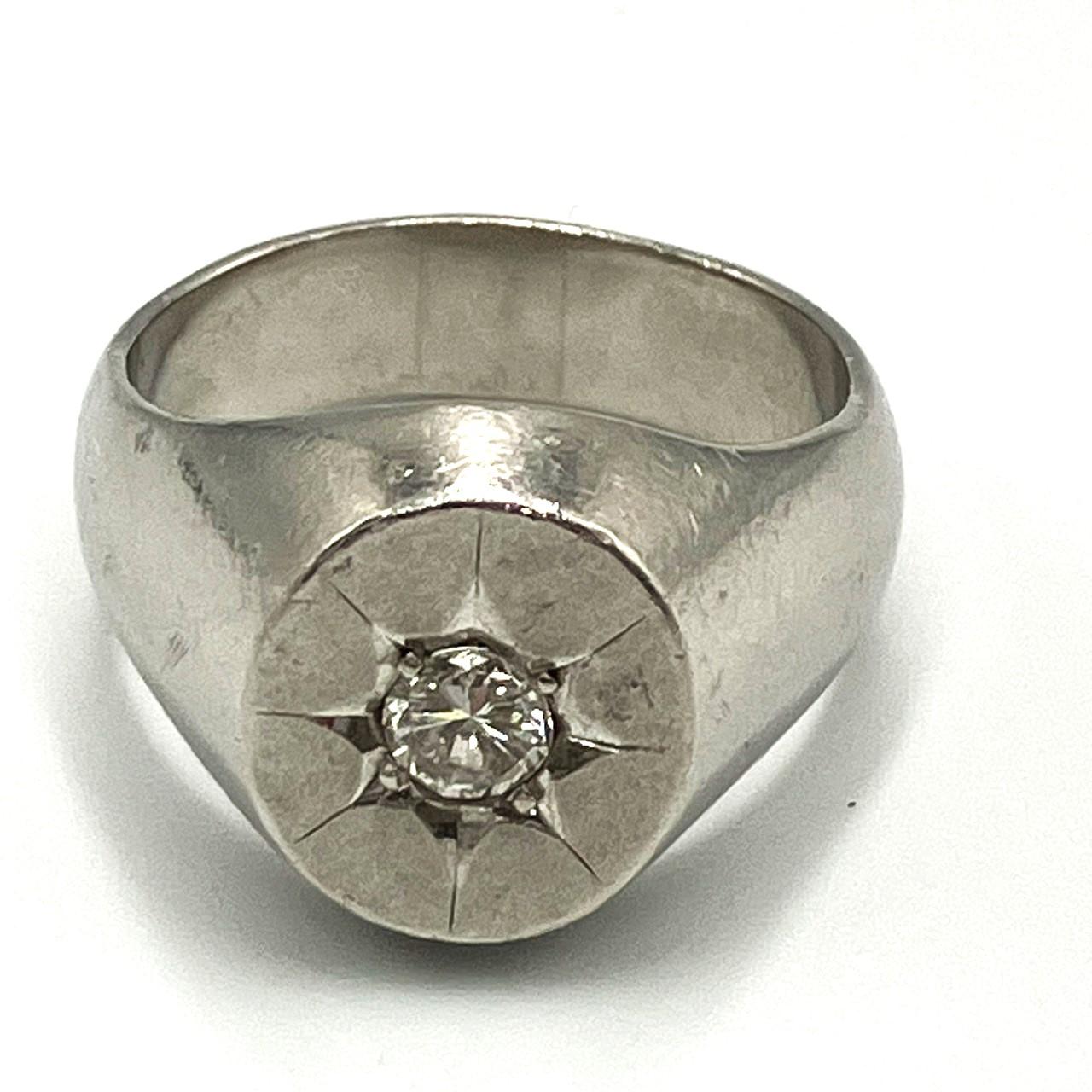 Pt900 ダイヤ0.33ct 印台リング 24.55g