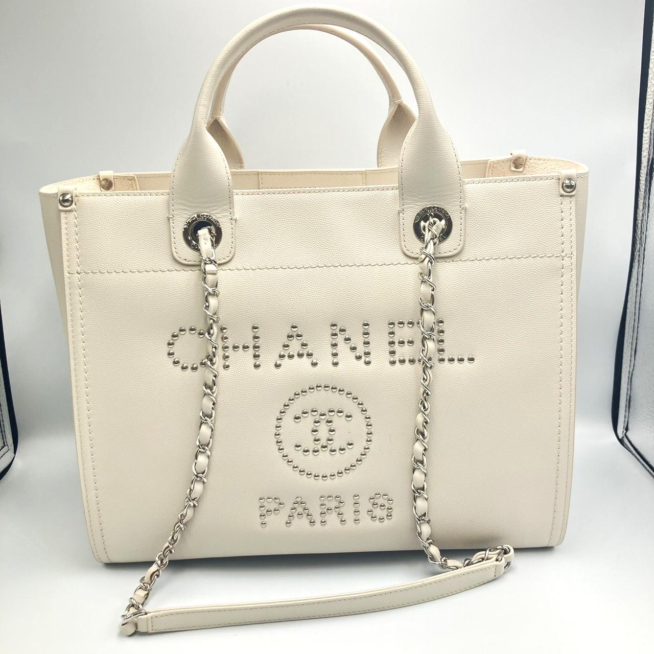 CHANEL シャネル ドーヴィル GM A57067 キャビアスキン スタッズ 2WAYトート バッグ