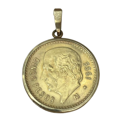メキシコ イダルゴ像 5ペソ金貨 ネックレストップ