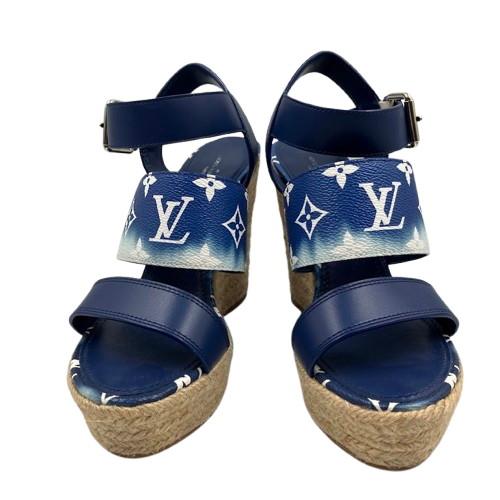 Louis Vuitton ルイヴィトン LVエスカル スターボード・ライン レザー レディース 1A7U48 ウェッジソールサンダル 37ハーフ