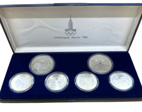 1980年 モスクワオリンピック 五輪銀貨6枚セット