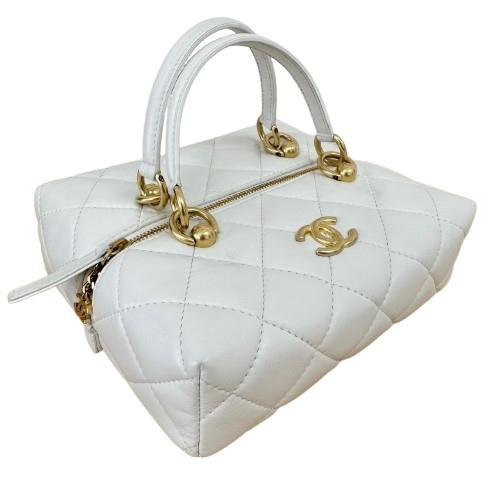 CHANEL シャネル 23AW スクエア型トップハンドル チェーンショルダーバッグ