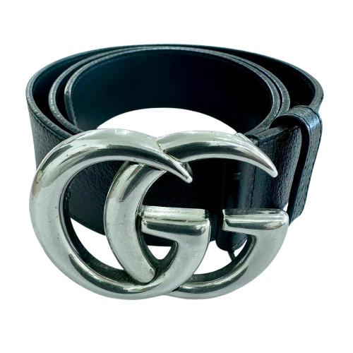 GUCCI　ベルト　406831　Ggロゴバックルベルト　ブラック