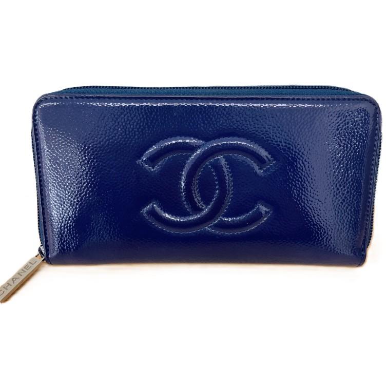 CHANEL シャネル エナメル長財布 パープル系 ココマーク