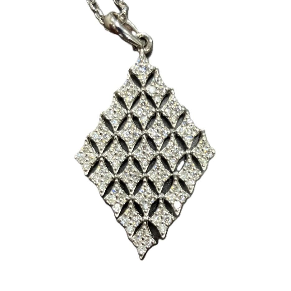 K18WG ダイヤペンダントネックレス D0.92ct 9.5g