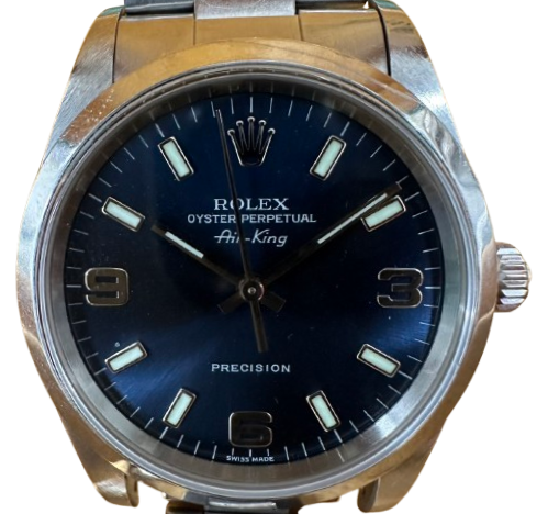 ロレックス 14000M エアキング ブルー文字盤 腕時計