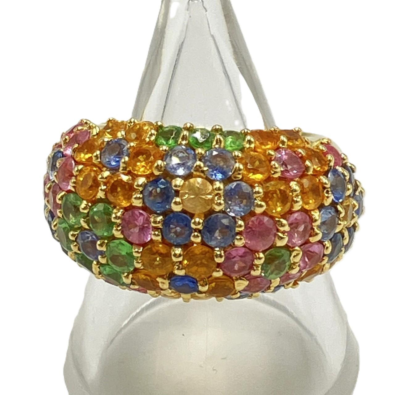 AREZZO アレッツォ K18 パヴェ マルチカラーストーン リング 13.46g