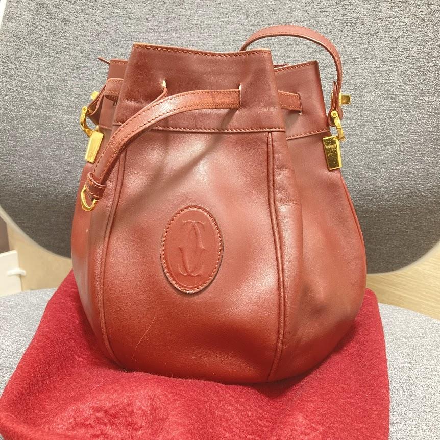 カルティエ マストライン 巾着 ショルダーバッグ