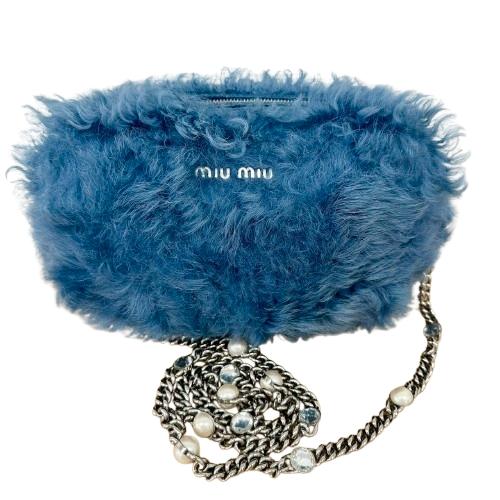 miu miu ミュウミュウ シープファー チェーンショルダーバッグ