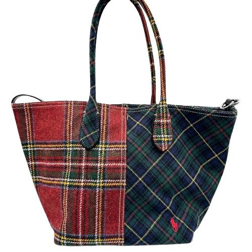 ポロラルフローレン パッチワークウールミディアムBellportトート