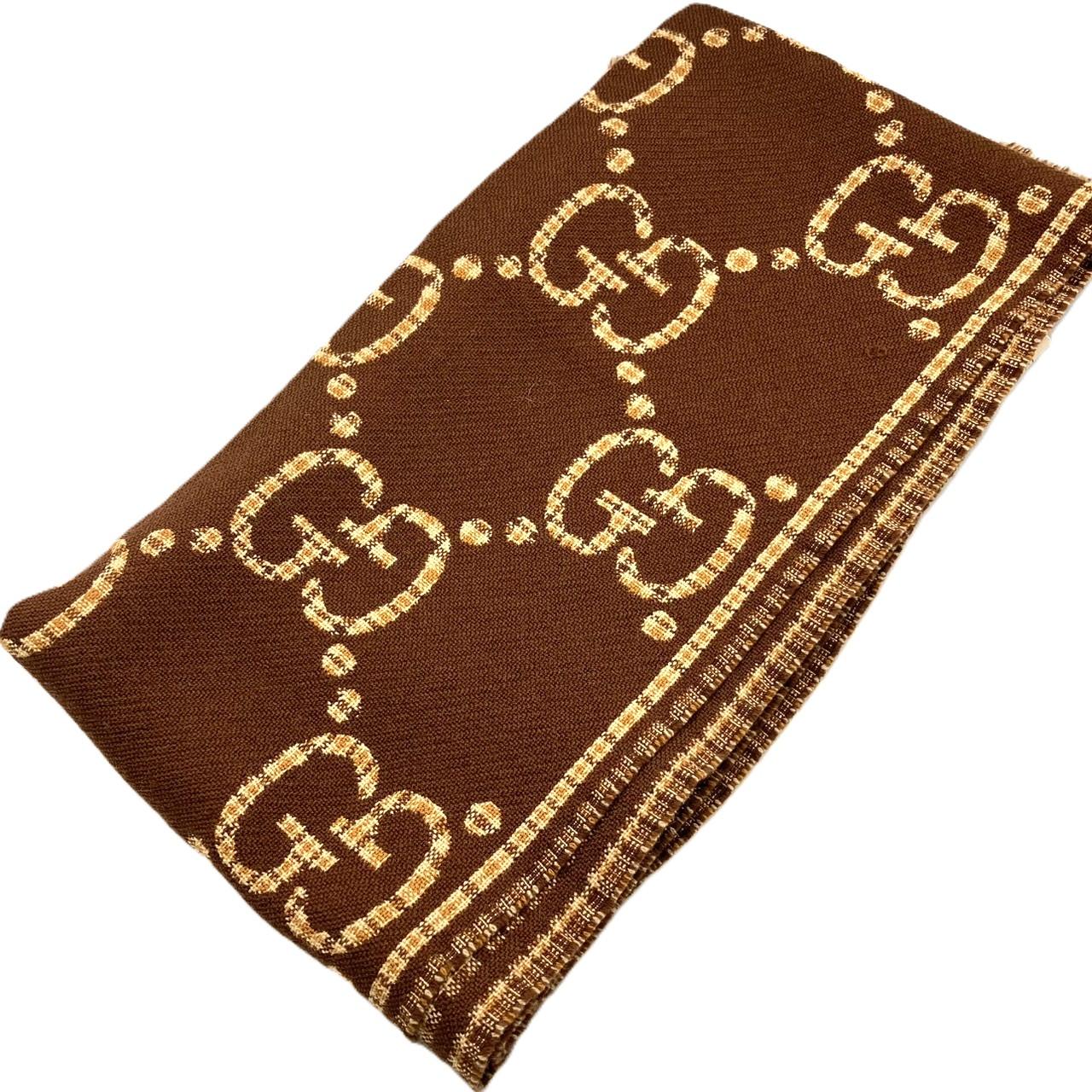 GUCCI 660025 GG ジャガード ウールマフラー