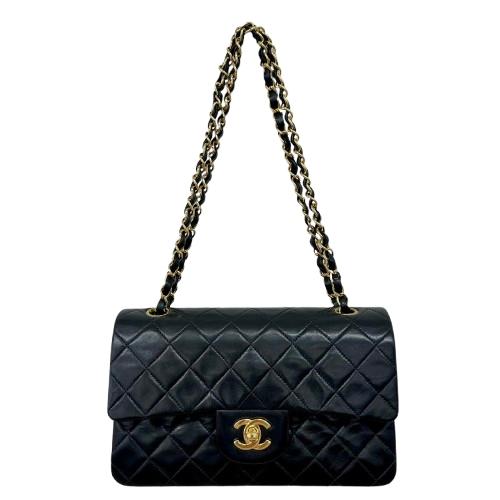 CHANEL シャネル マトラッセ23 ラムスキン Wフラップ チェーンショルダーバッグ ブラック レザー