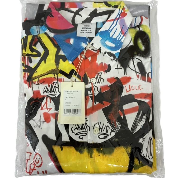 Vetements ヴェトモン UE52SH560W GRAFFITI PRINT OVERSIZED SHIRT グラフィックプリント オーバーサーズ シャツ S