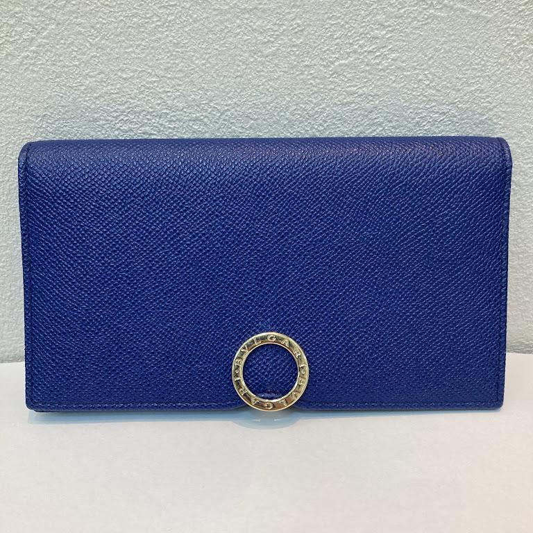 BVLGARI ブルガリブルガリ クリップ 長財布 ブルー