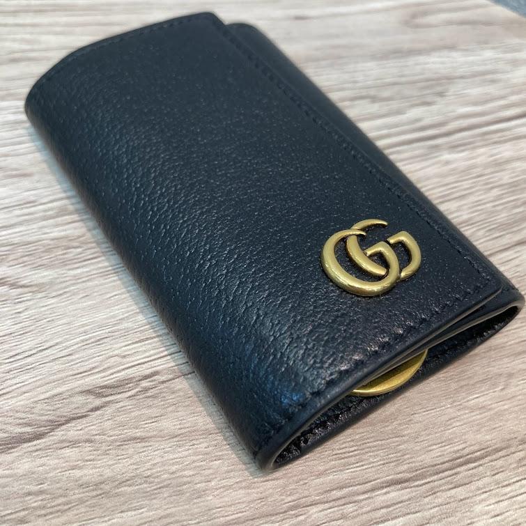 GUCCI　グッチ　435305　GGマーモント　キーケース　　ブラック　レザー 